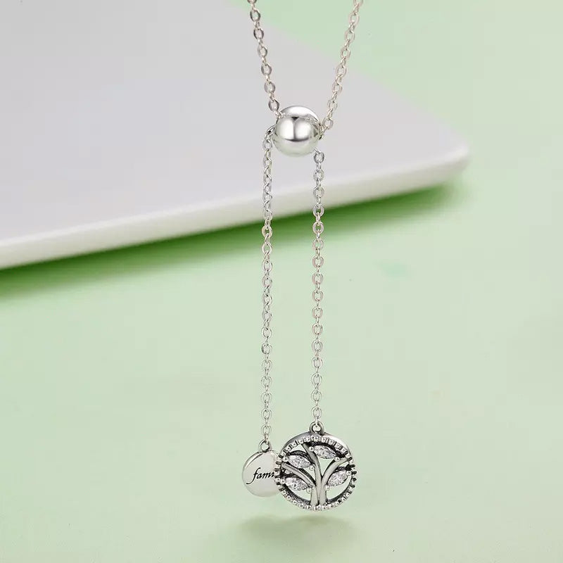 Sterling Silver Family Tree Of Life Hypoallergenic Necklace