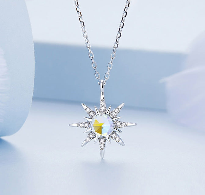 Sterling Silver Starburst Hypoallergenic Necklace