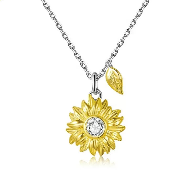 Sterling Silver Sunflower Hypoallergenic Necklace