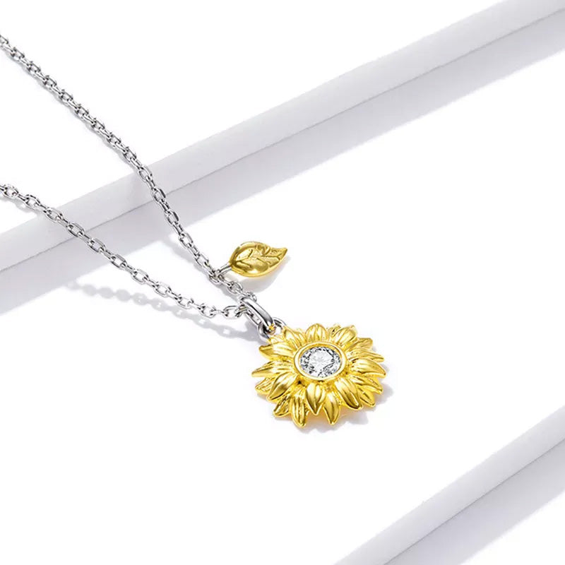 Sterling Silver Sunflower Hypoallergenic Necklace