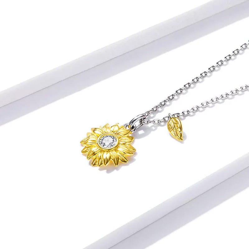 Sterling Silver Sunflower Hypoallergenic Necklace