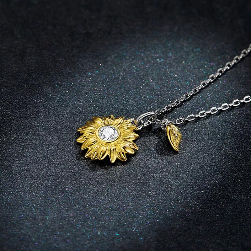 Sterling Silver Sunflower Hypoallergenic Necklace