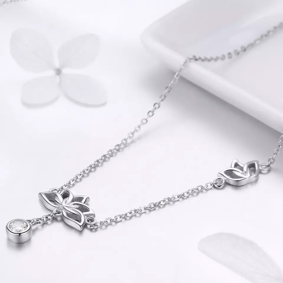 Sterling Silver Elegant Lotus Hypoallergenic Necklace