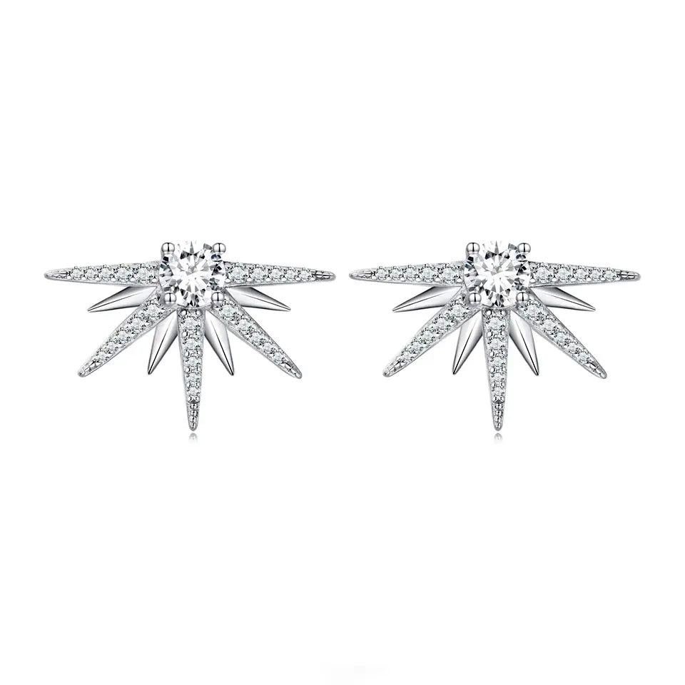 Sterling Silver Radiant Star Stud Hypoallergenic Earrings