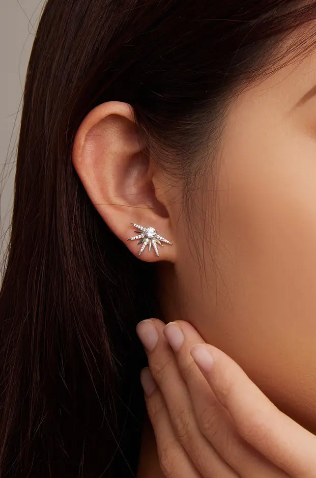 Sterling Silver Radiant Star Stud Hypoallergenic Earrings