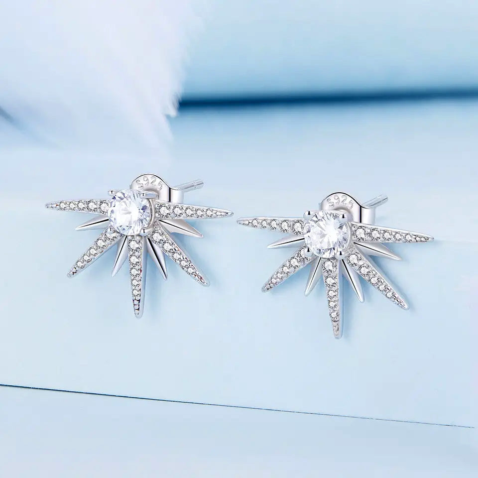 Sterling Silver Radiant Star Stud Hypoallergenic Earrings