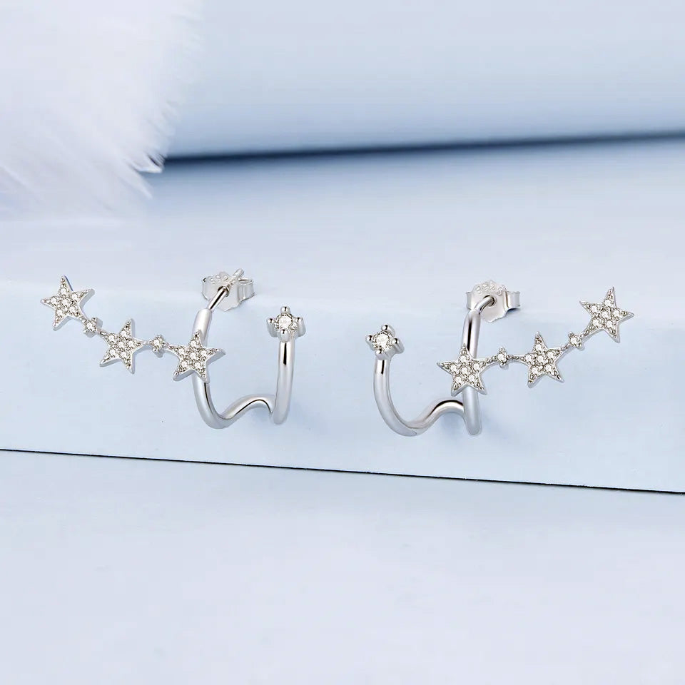 Sterling Silver Constellation Stud Hypoallergenic Earrings