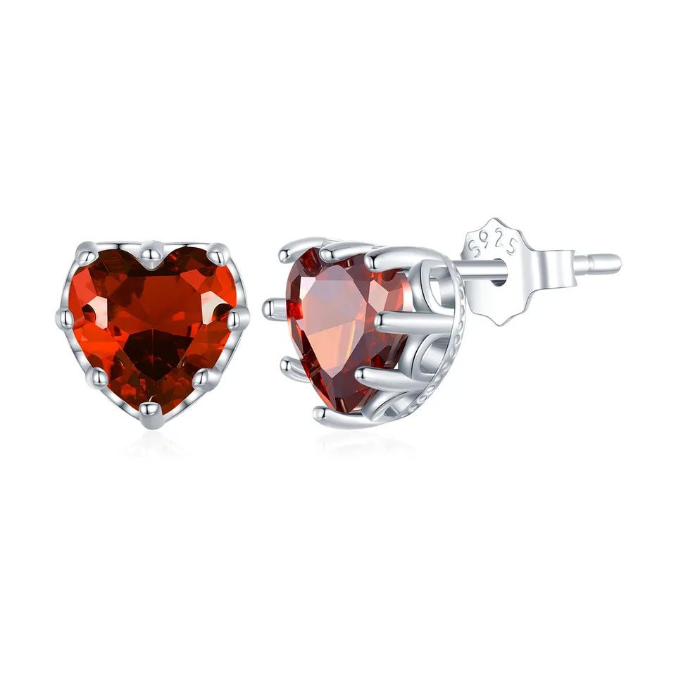 Sterling Silver Sacred Heart Stud Hypoallergenic Earrings