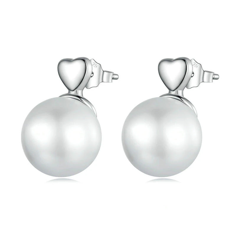 Sterling Silver Lovely Pearl Stud Hypoallergenic Earrings