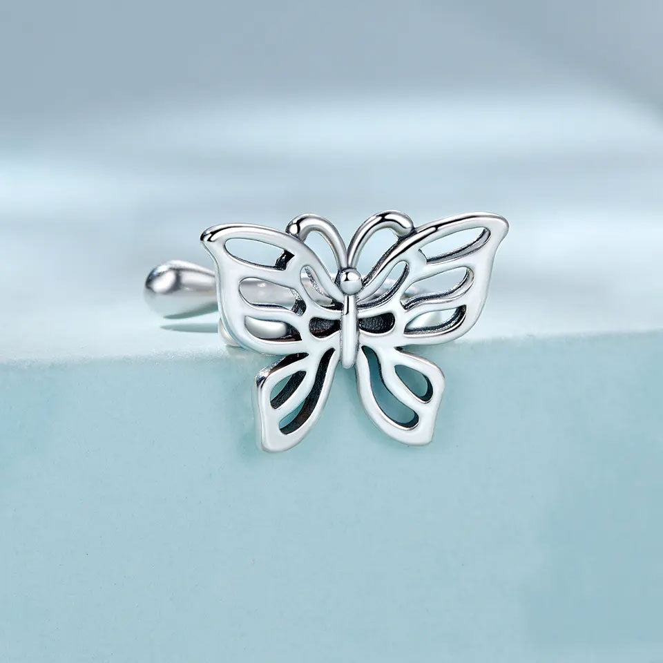 Sterling Silver Metallic Butterfly Hypoallergenic Ear Cuff