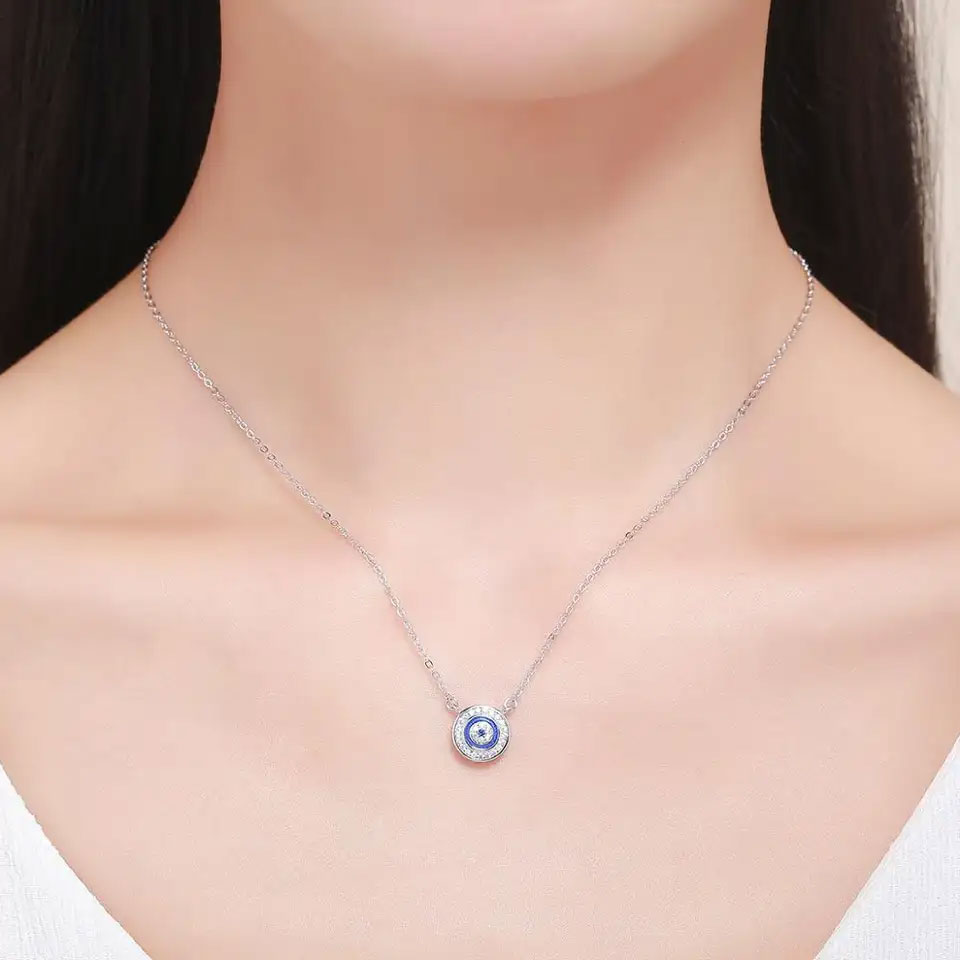 Sterling Silver Fine Lucky Eye Hypoallergenic Necklace