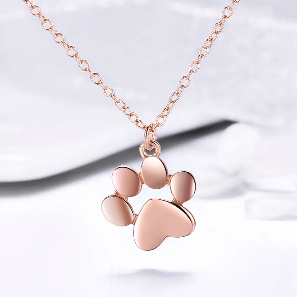 Sterling Silver Pet Paw Hypoallergenic Necklace