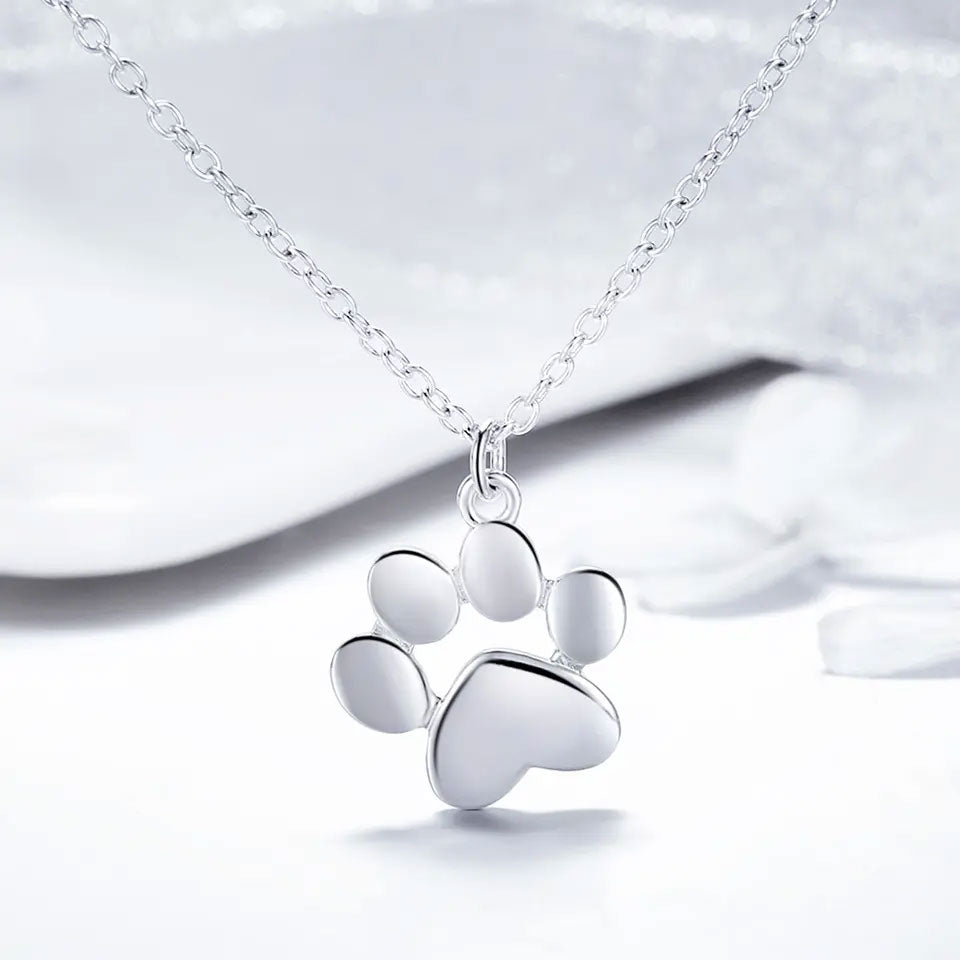 Sterling Silver Pet Paw Hypoallergenic Necklace