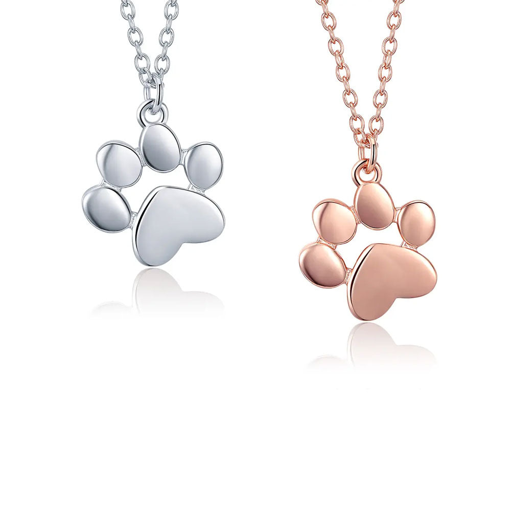 Sterling Silver Pet Paw Hypoallergenic Necklace