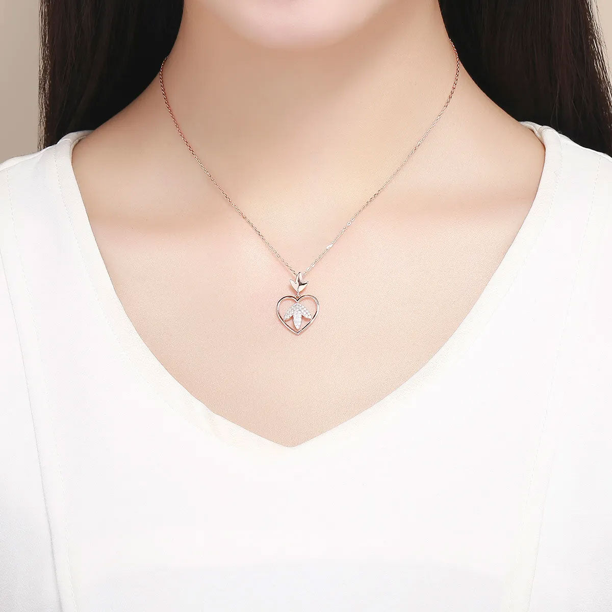 Sterling Silver Autumn Love Hypoallergenic Necklace