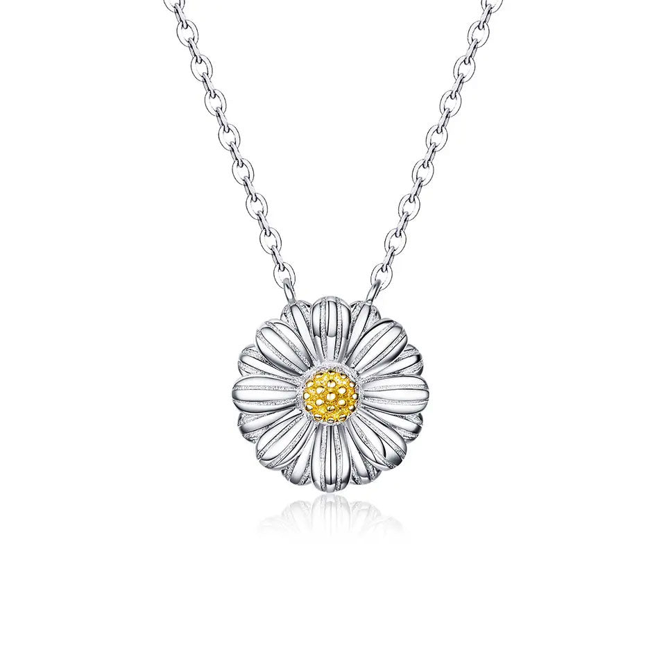 Sterling Silver Daisy Flower Hypoallergenic Necklace