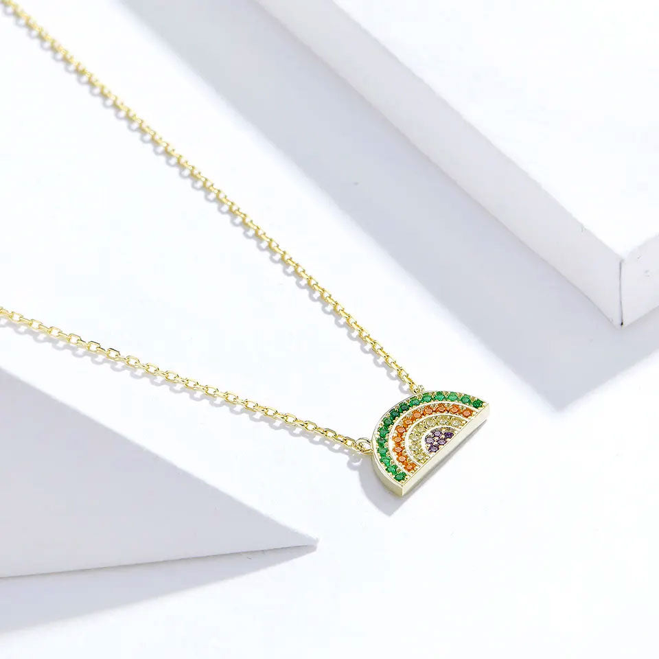 Sterling Silver Rainbow Hypoallergenic Necklace