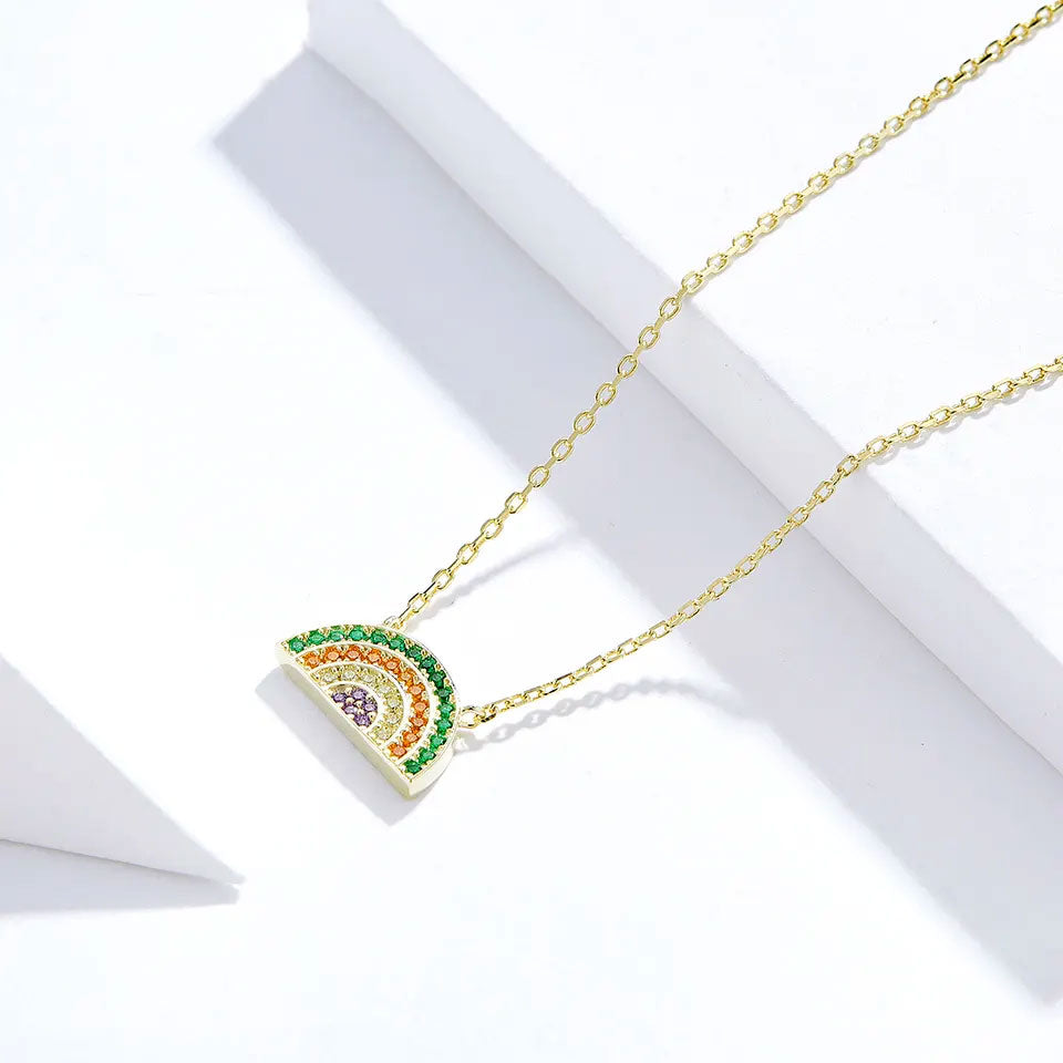 Sterling Silver Rainbow Hypoallergenic Necklace