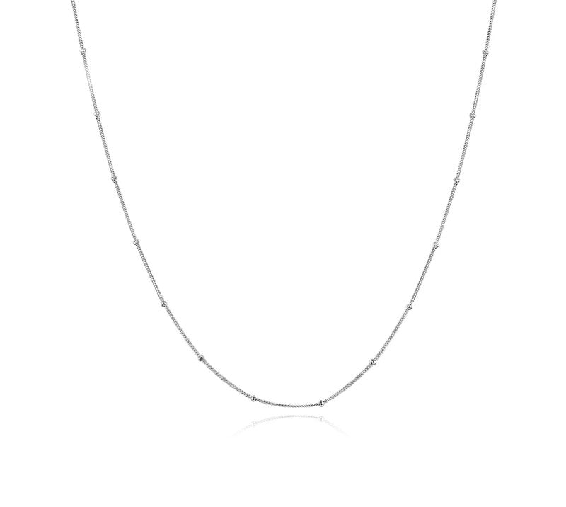 Sterling Silver Tiny Round Beads Choker Hypoallergenic Necklace