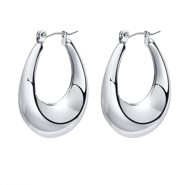 Stainless Steel U Shaped Hoop Earrings