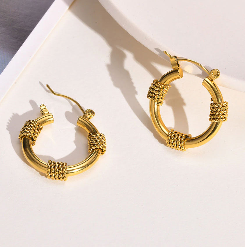 Stainless Steel Nautical Hoop Earrings