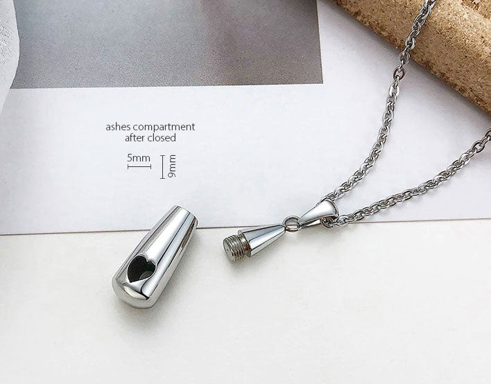 Stainless Steel Deep Love Urn Necklace (For Human Or Pet Ashes)