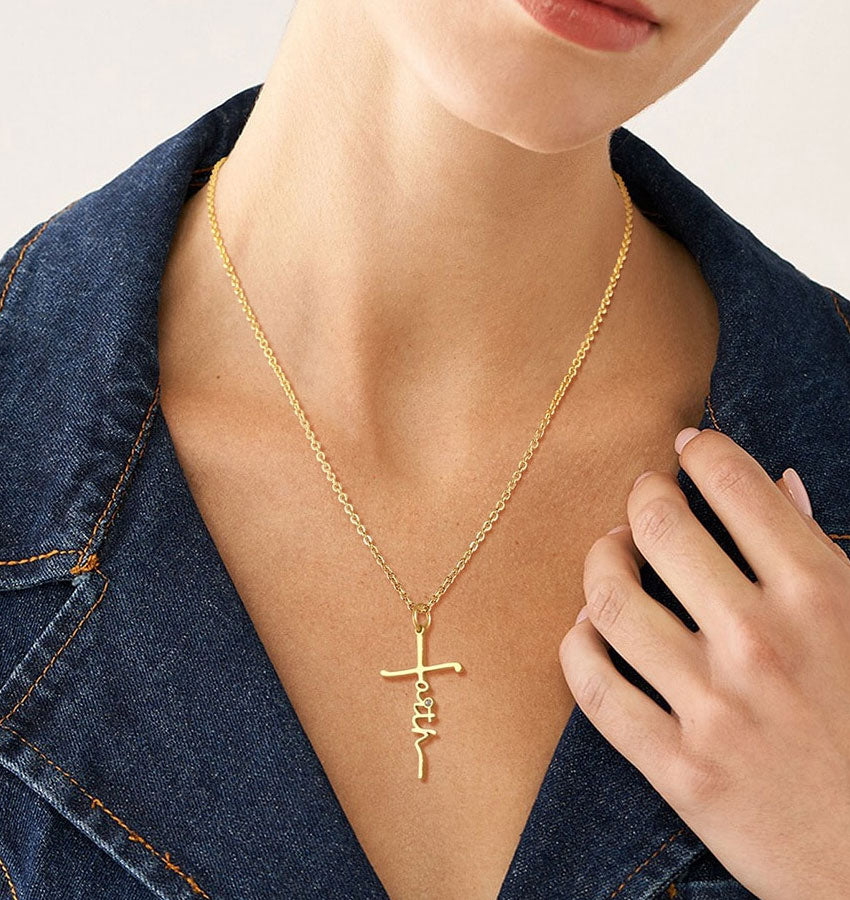 Stainless Steel Faith Cross Necklace