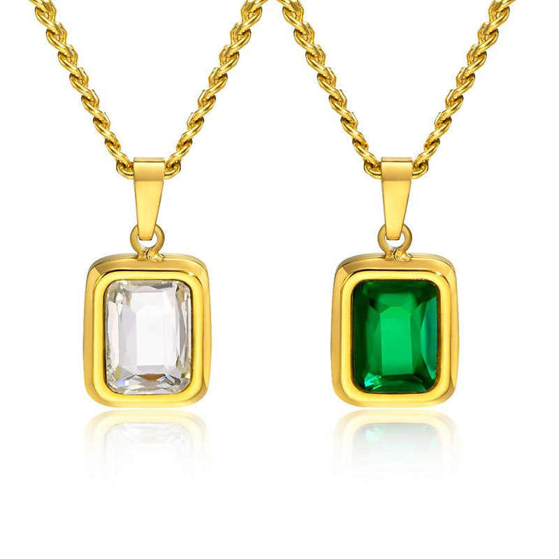 Stainless Steel Delicate Geometric Square Necklace