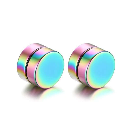 Stainless Steel 10mm Simple Round Magnetic Earrings